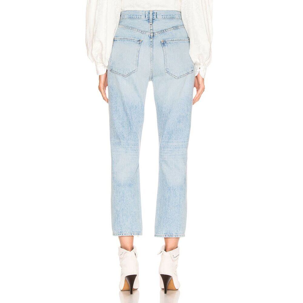 AGOLDE Riley High Rise Straight Leg Crop Shatter Wash Jeans Size 26 Distressed - Picture 3 of 16